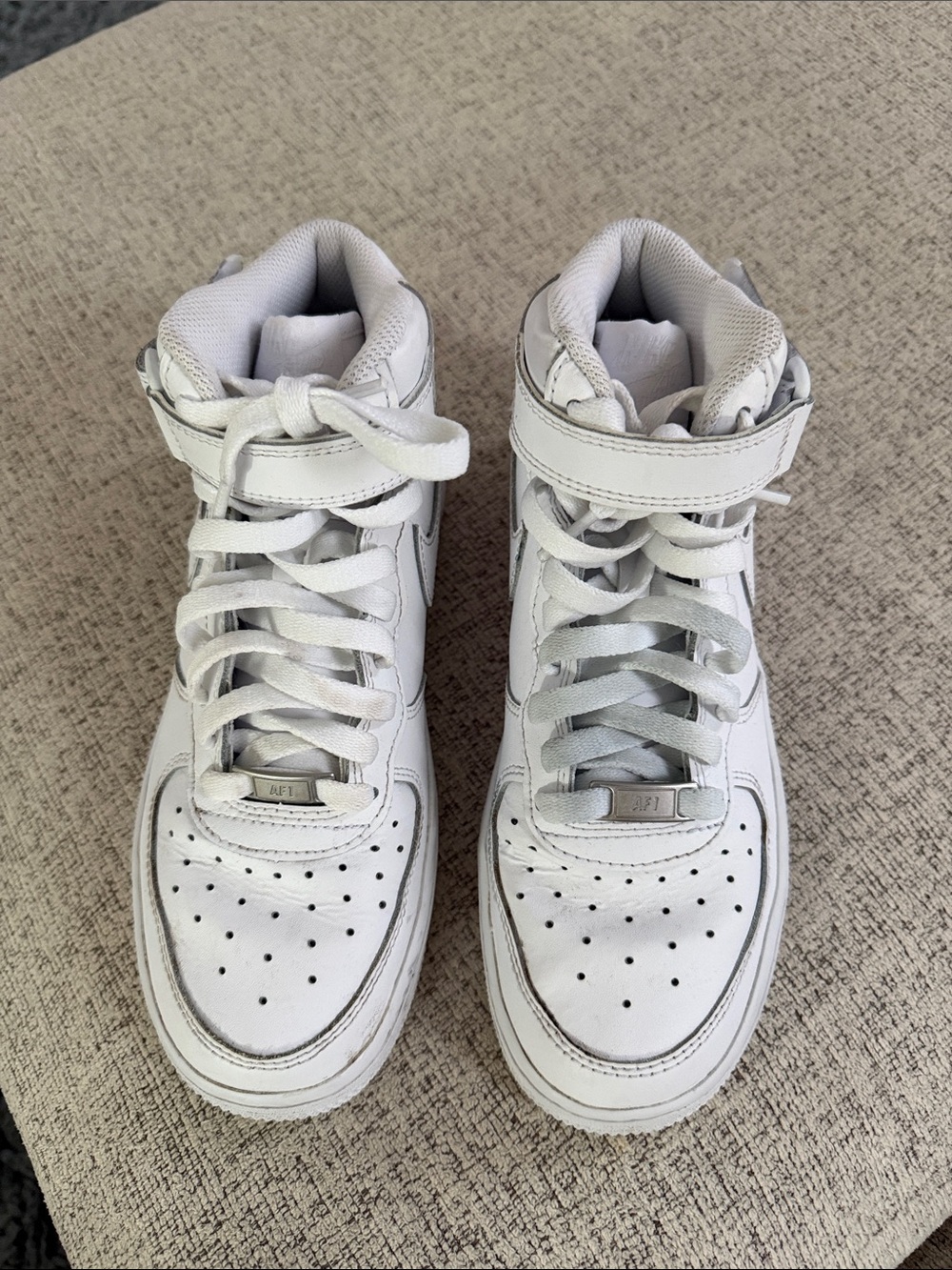 Nike  White High-Top Sneakers with Velcro Strap and Laces
